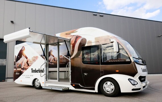 Timberland Infomobil Branding seitlich